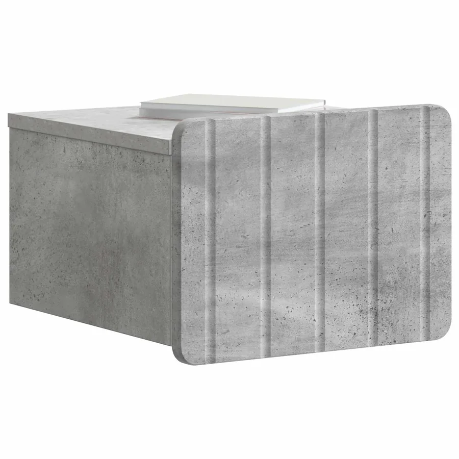 Cabinet de chevet mural 2 pcs Gris béton 33 x 34,5 x 24 cm - 3