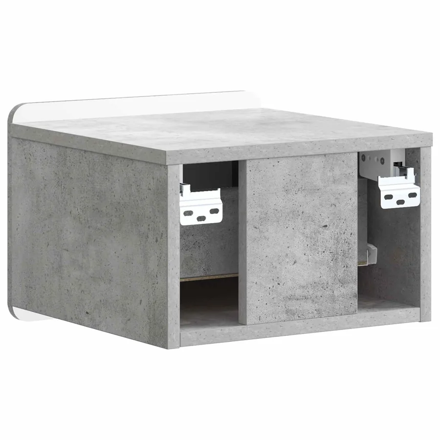 Cabinet de chevet mural 2 pcs Gris béton 33 x 34,5 x 24 cm - 9