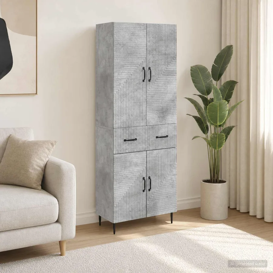 Ensemble de Meubles 2 pcs Gris béton 66 x 34,5 x 89,5 cm