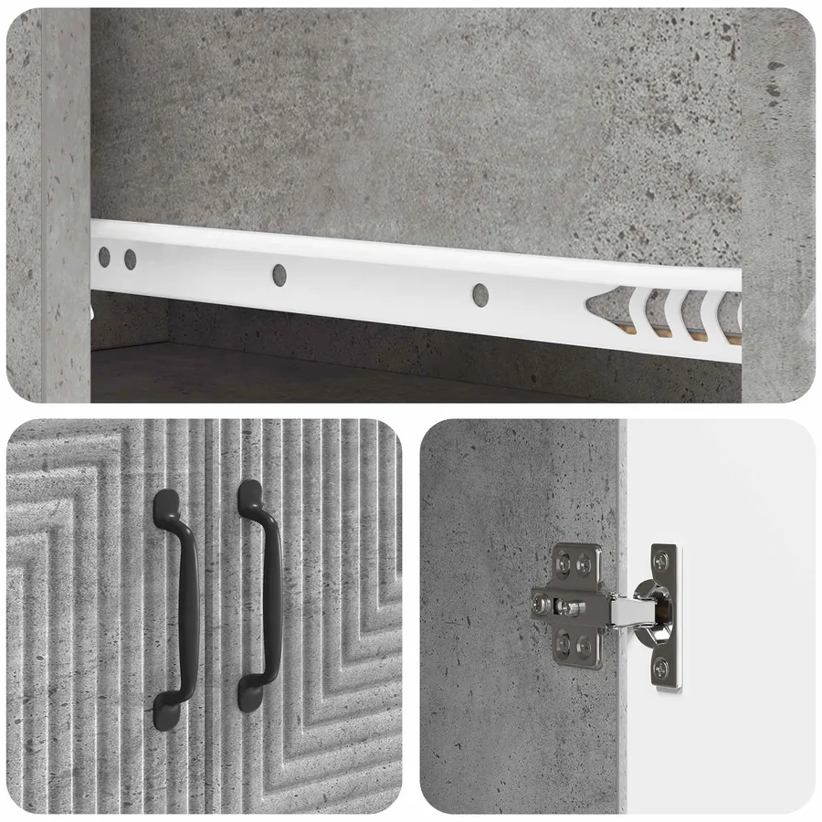 Ensemble de Meubles 2 pcs Gris béton 66 x 34,5 x 89,5 cm - 8
