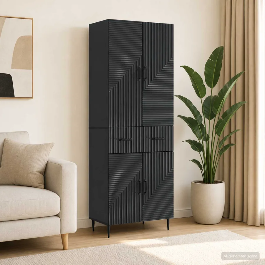 Ensemble de Meubles 2 pcs Noir 66 x 34,5 x 89,5 cm