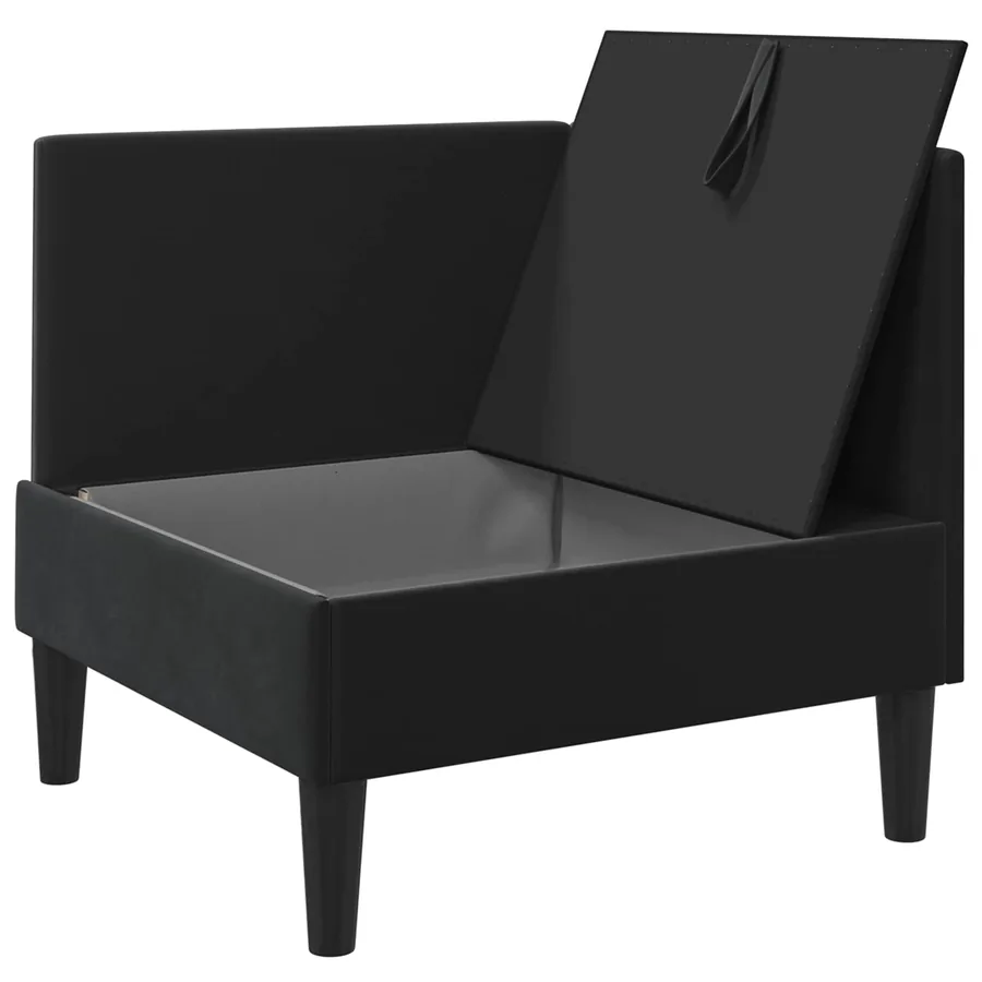 Sofa avec rangement Noir Velours - 4
