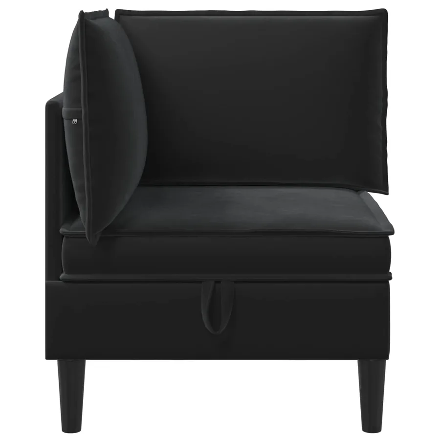 Sofa avec rangement Noir Velours - 5