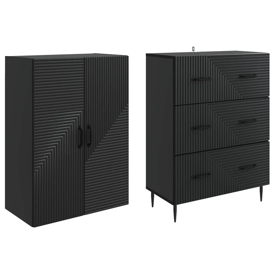 Ensemble de Meubles 2 pcs Noir 66 x 34,5 x 90 cm - 4