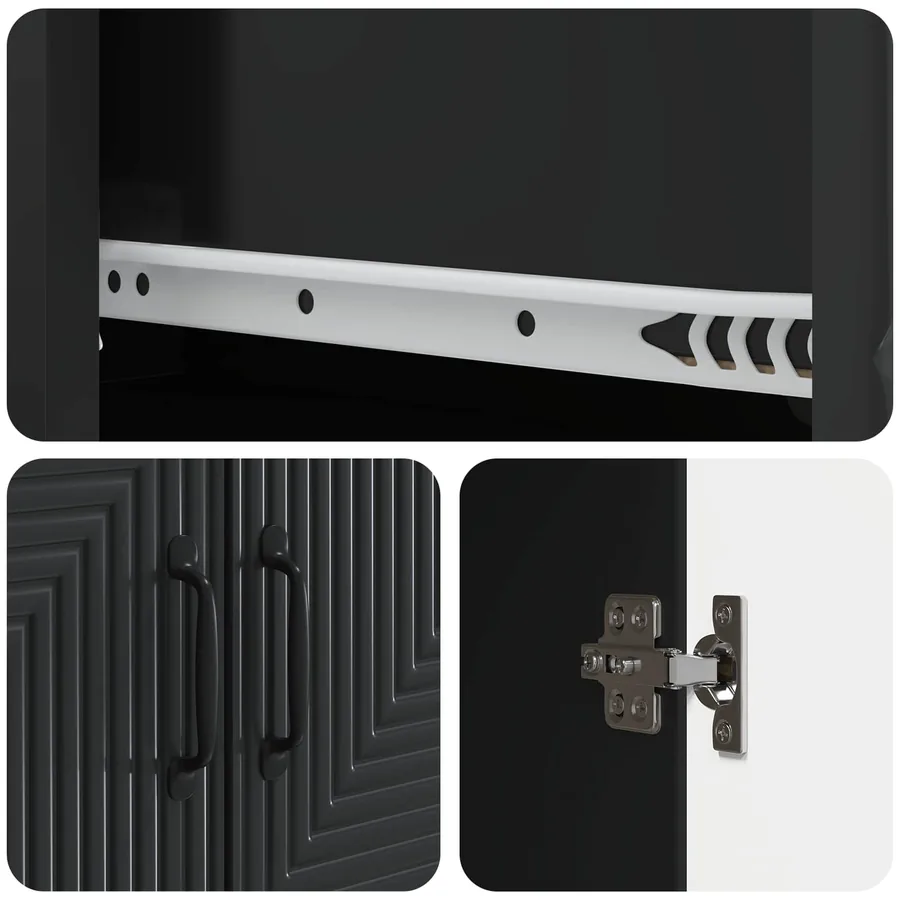 Ensemble de Meubles 2 pcs Noir 66 x 34,5 x 90 cm - 8