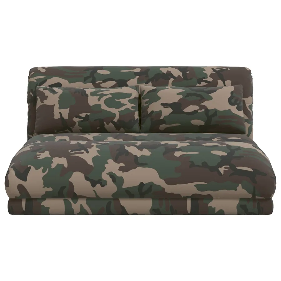 Fauteuil de sol ajustable Vert armée Tissu - 4