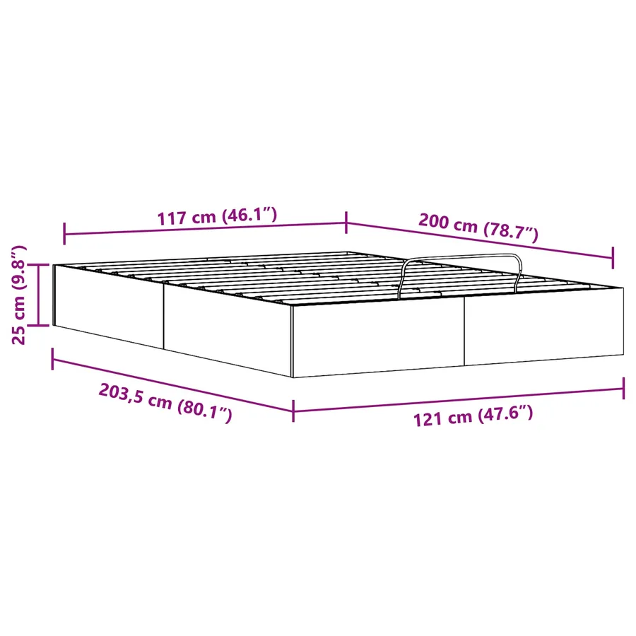 Cadre de lit ottoman avec rangement Blanc 120 x 200 cm - 11