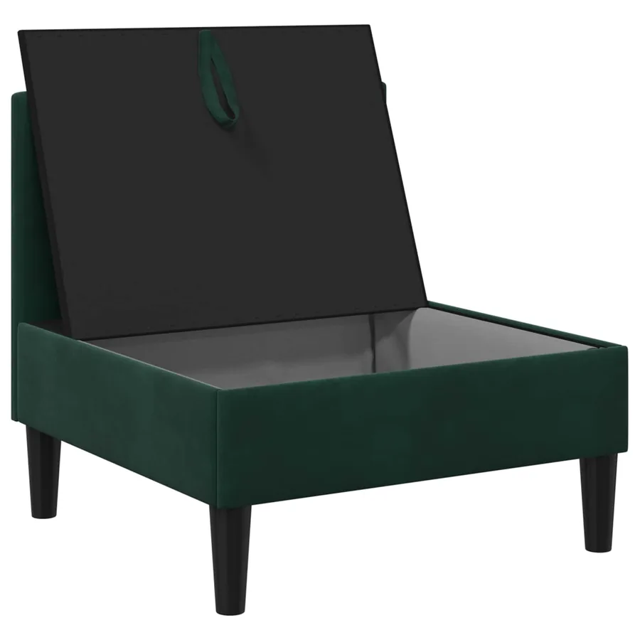 Canapé moyen avec rangement Vert foncé Velours - 4