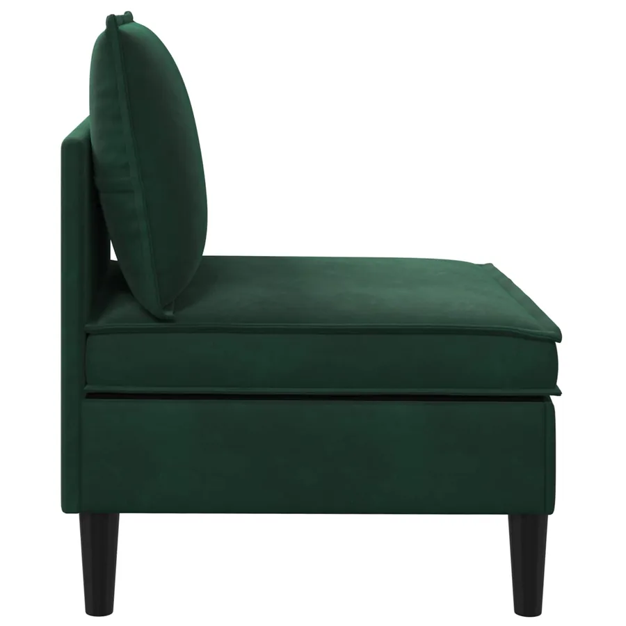 Canapé moyen avec rangement Vert foncé Velours - 6