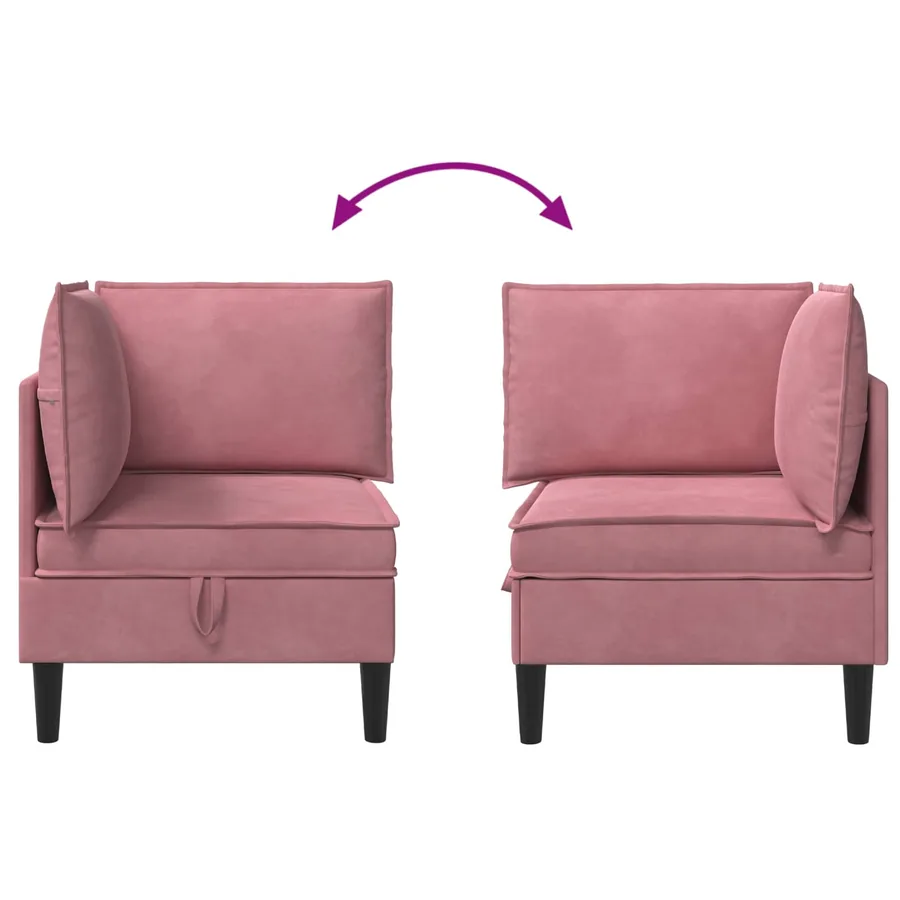 Sofa avec rangement Rose Velours - 8