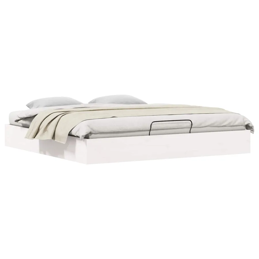 Cadre de lit ottoman avec rangement Blanc 200 x 200 cm - 2