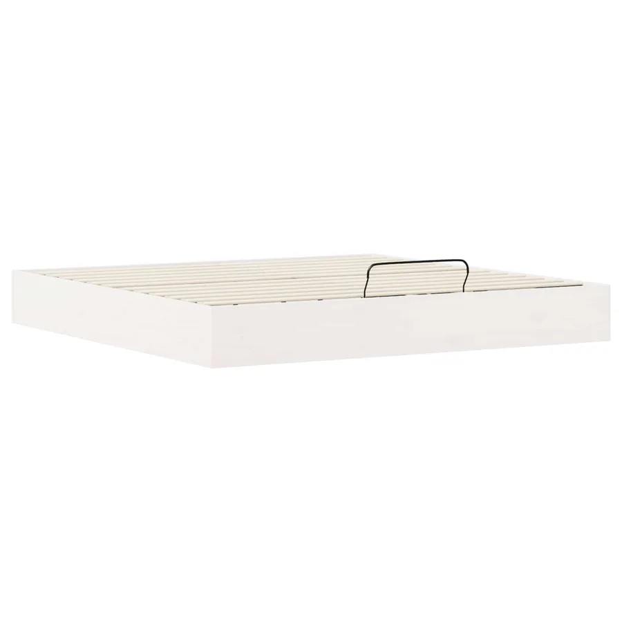 Cadre de lit ottoman avec rangement Blanc 200 x 200 cm - 4