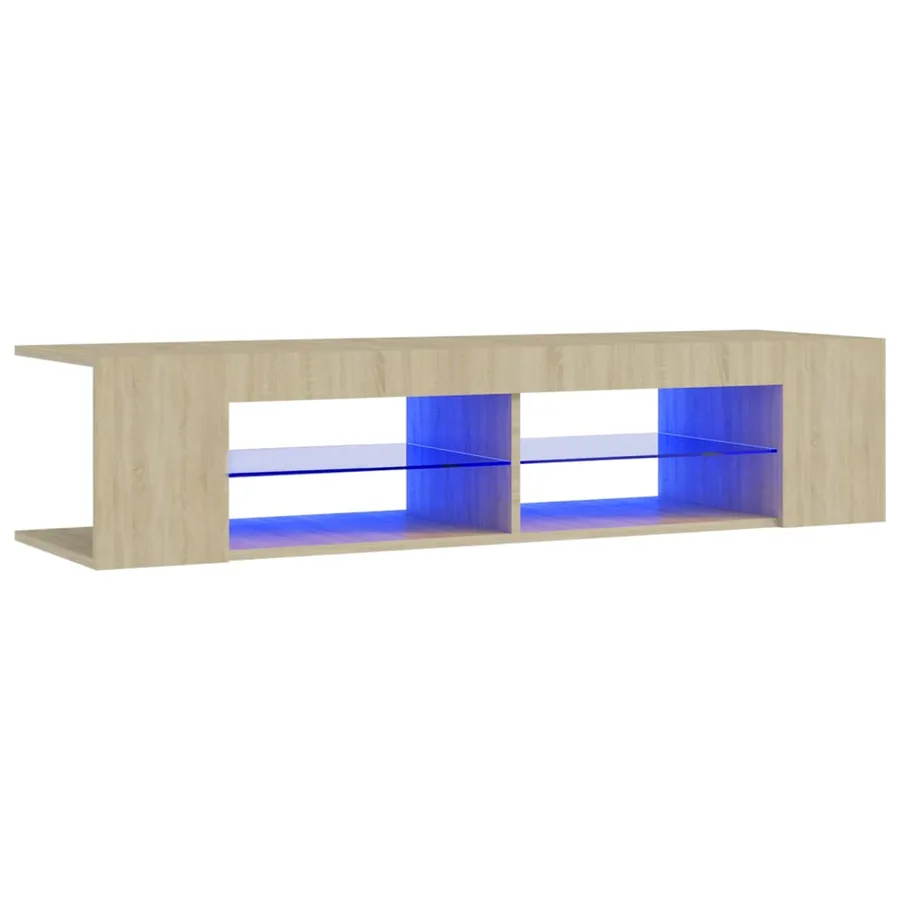 Meuble TV avec lumières LED chêne sonoma 135x39x30 cm - 2