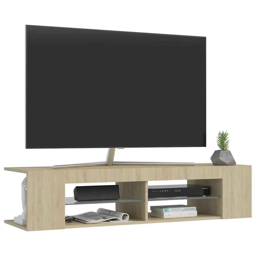 Meuble TV avec lumières LED chêne sonoma 135x39x30 cm - 6