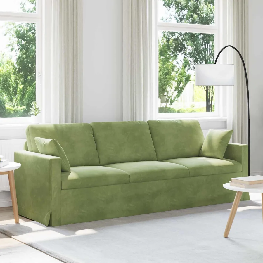 Canapé Vert clair 228 x 78 x 80 cm Velours