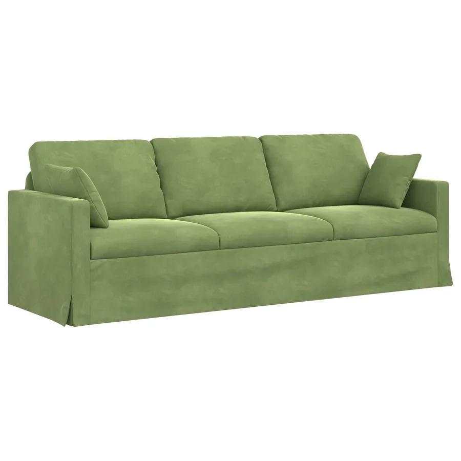 Canapé Vert clair 228 x 78 x 80 cm Velours - 2