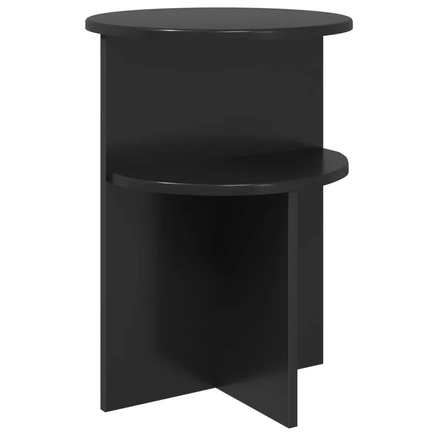 Table d'appoint Chêne noir Ø 39,5 x 55 cm Bois d'ingénierie - 2