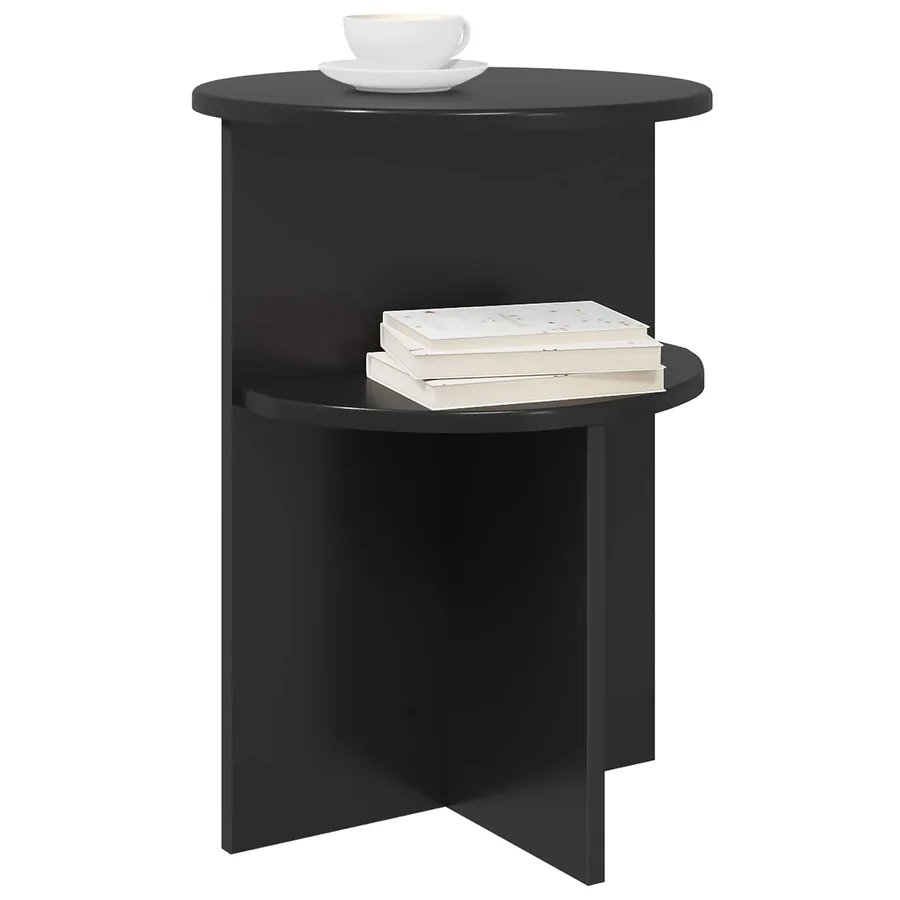 Table d'appoint Chêne noir Ø 39,5 x 55 cm Bois d'ingénierie - 3
