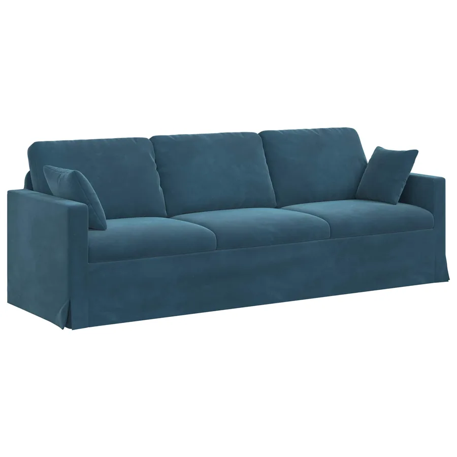 Canapé Bleu 228 x 78 x 80 cm Velours - 2