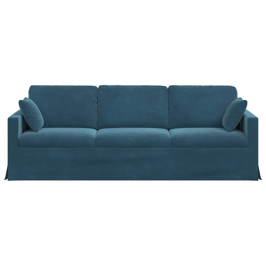 Canapé Bleu 228 x 78 x 80 cm Velours - 4