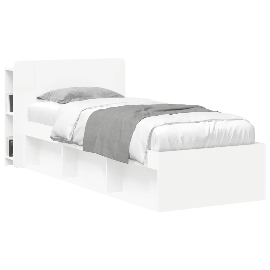Cabinet de Tête de Lit avec stockage Blanc Bois d'ingénierie - 3