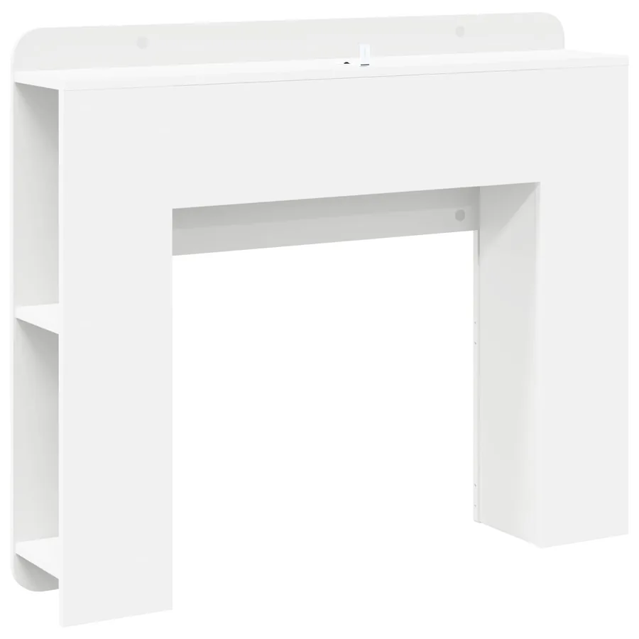 Cabinet de Tête de Lit avec stockage Blanc Bois d'ingénierie - 7