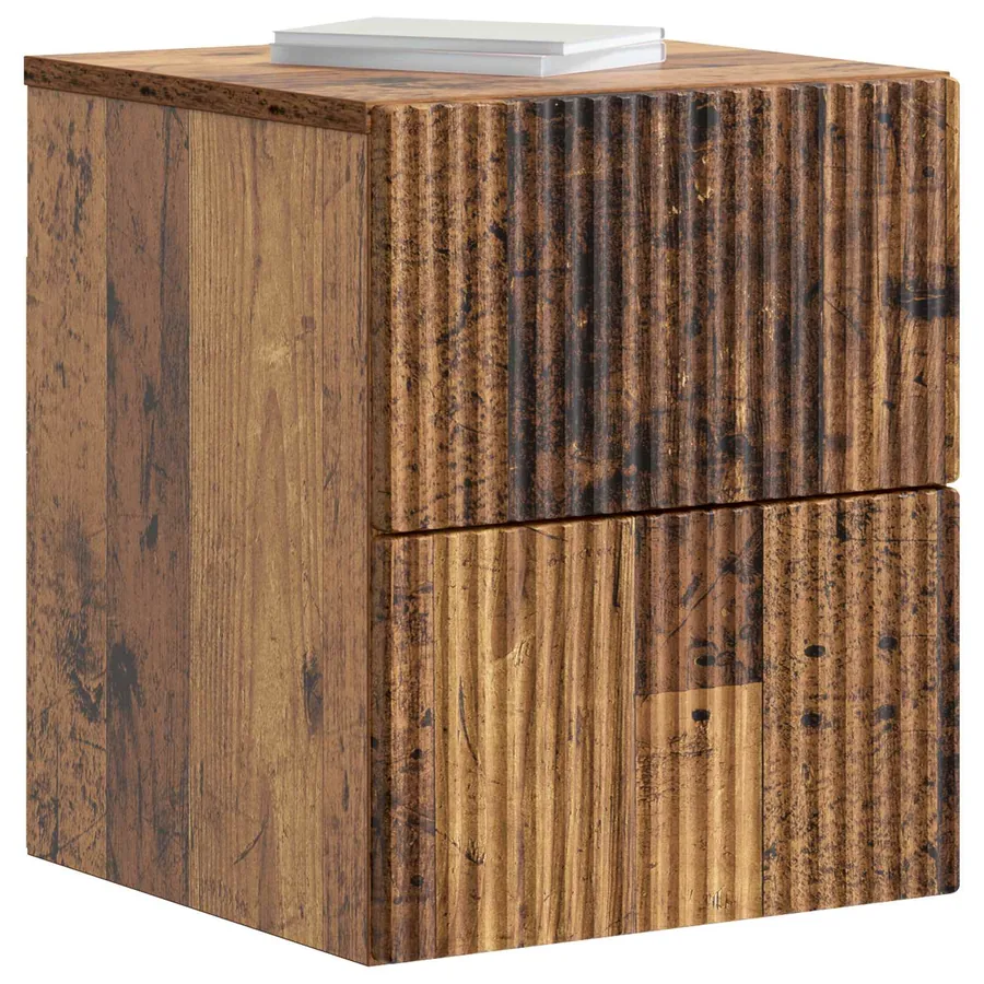 Cabinet de chevet mural 2 pcs Bois ancien 33 x 34,5 x 40 cm - 3