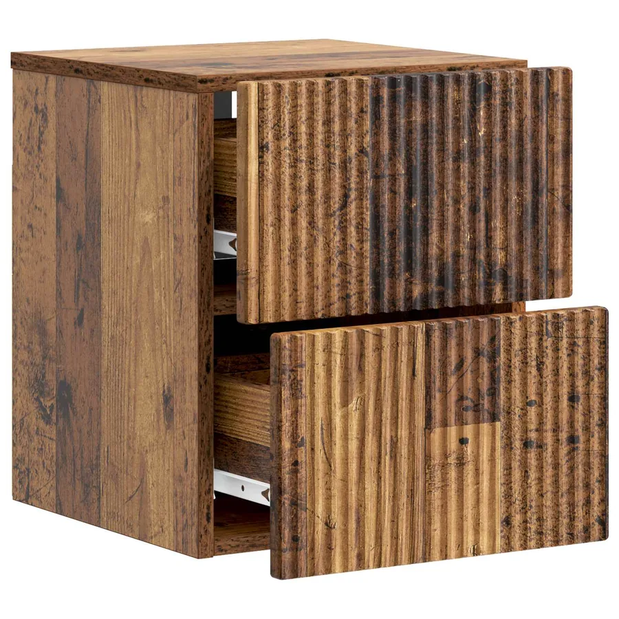 Cabinet de chevet mural 2 pcs Bois ancien 33 x 34,5 x 40 cm - 6