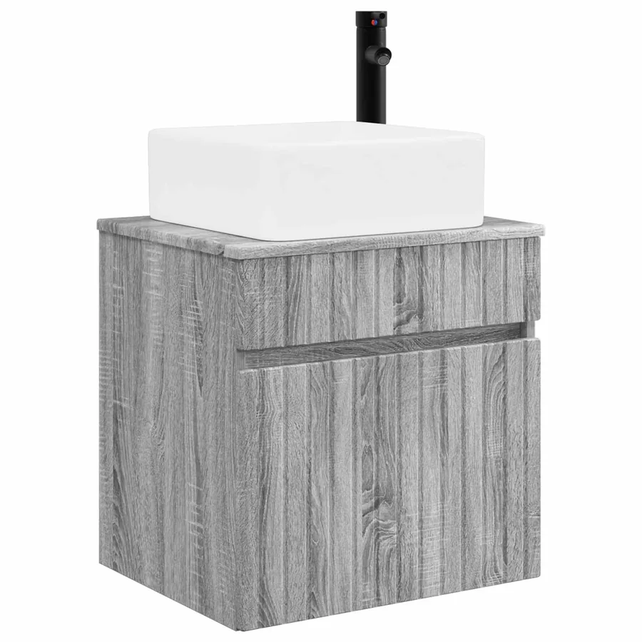 Meuble de lavabo mural Sonoma gris 49 x 41 x 63 cm - 2