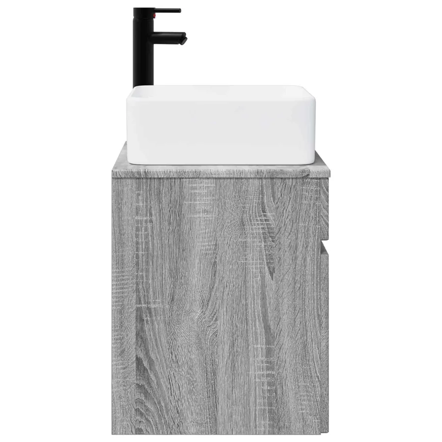 Meuble de lavabo mural Sonoma gris 49 x 41 x 63 cm - 3