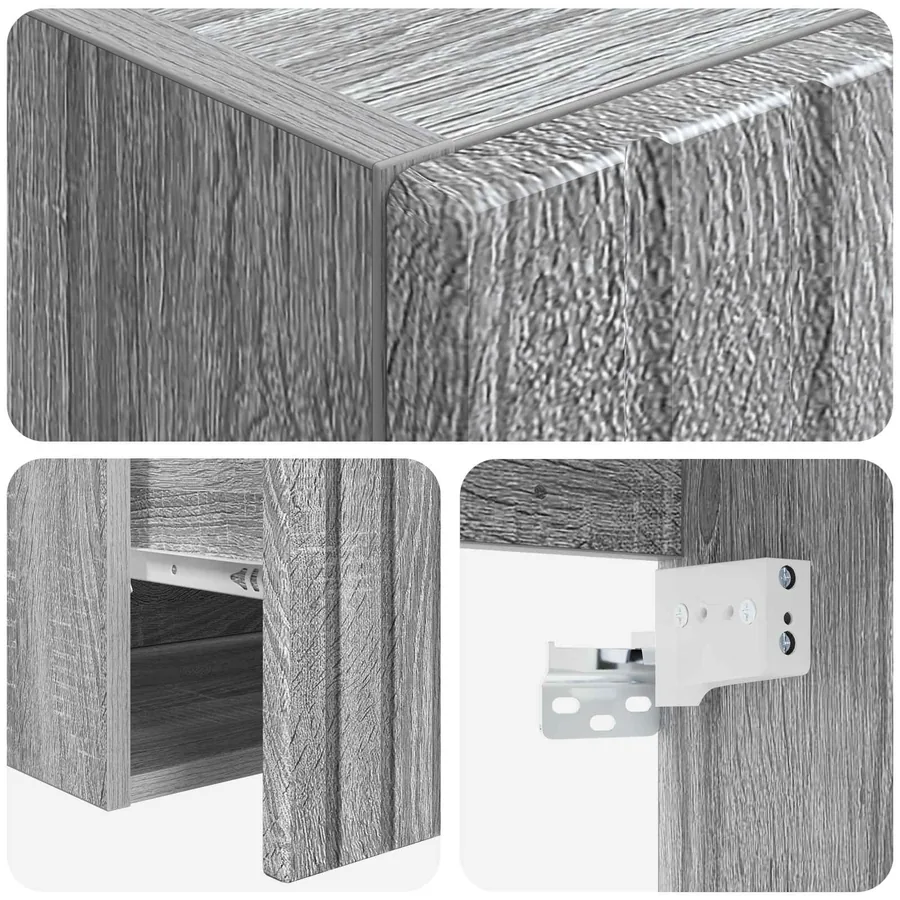 Meuble de lavabo mural Sonoma gris 49 x 41 x 63 cm - 5
