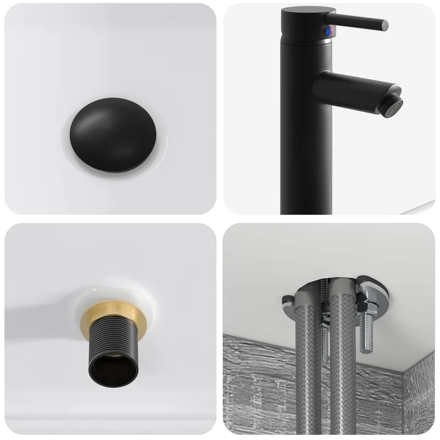 Meuble de lavabo mural Sonoma gris 49 x 41 x 63 cm - 6
