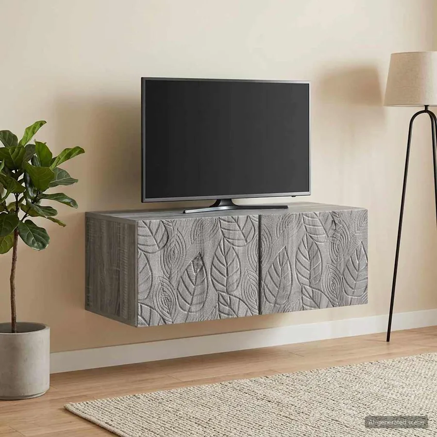 Meuble TV mural 78,5 x 41 x 30 cm Sonoma gris Bois d'ingénierie