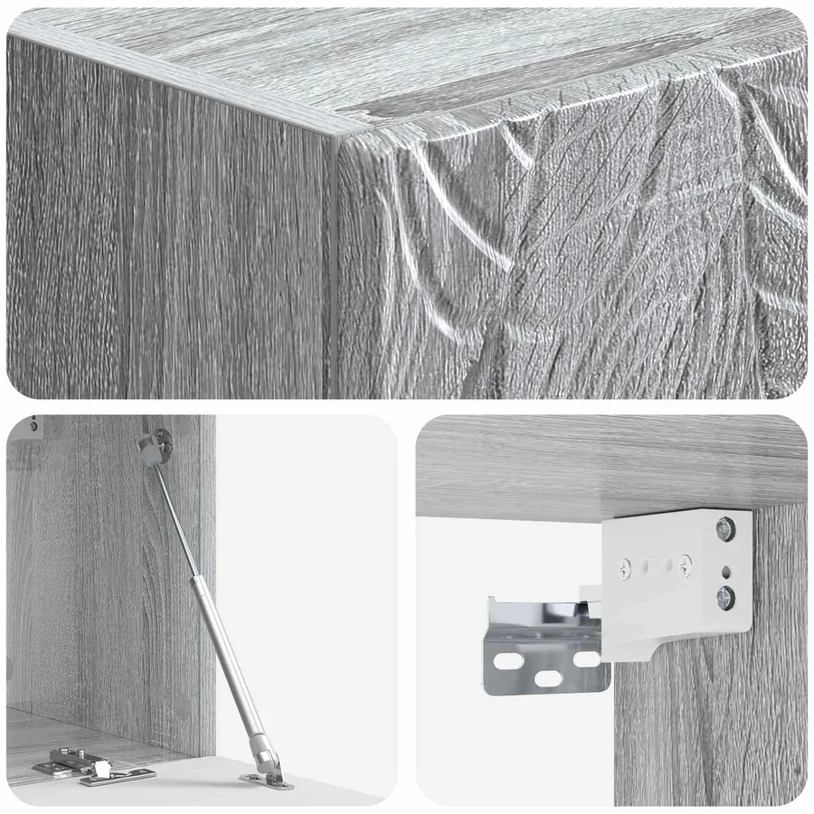 Meuble TV mural 78,5 x 41 x 30 cm Sonoma gris Bois d'ingénierie - 8
