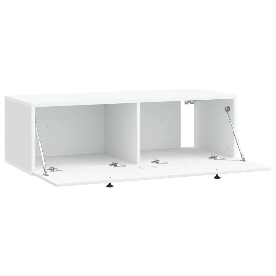 Meuble TV mural 98 x 41 x 30 cm Blanc Bois d'ingénierie - 5