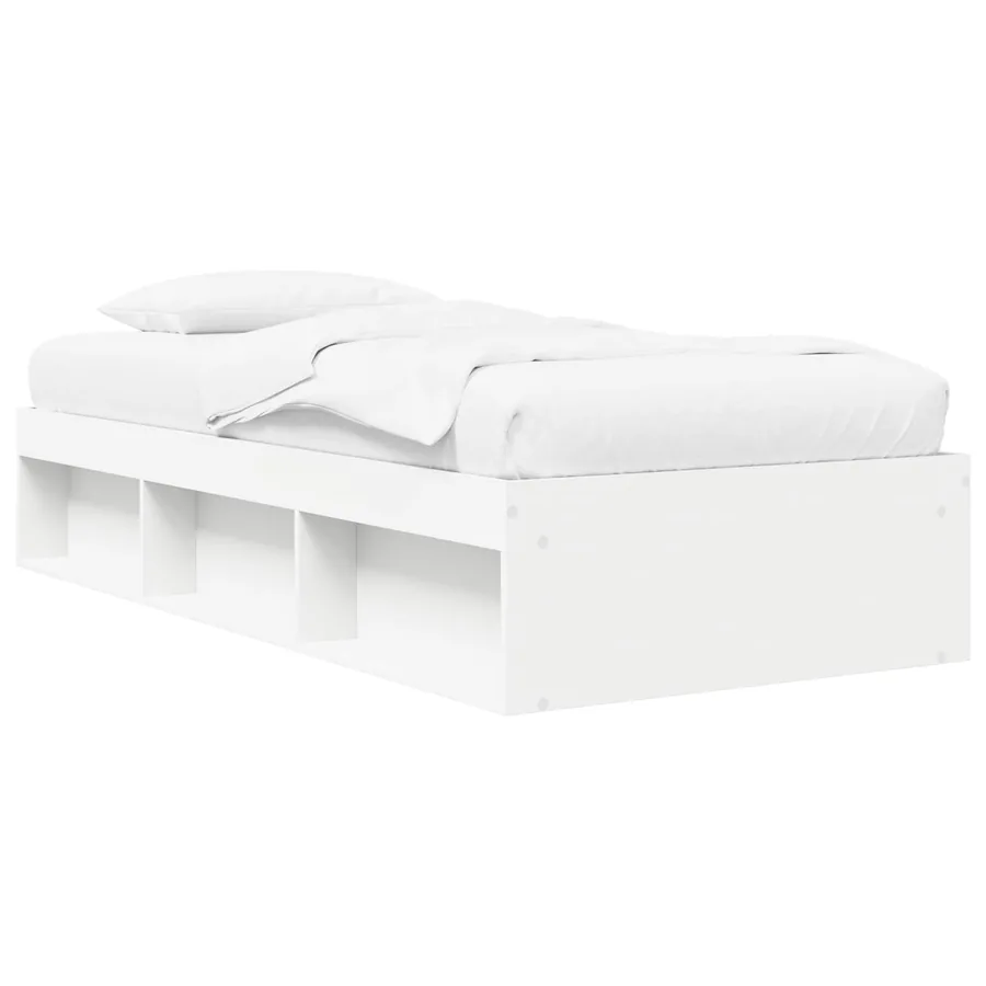 Cadre de lit avec rangement Blanc 80 x 200 cm Bois d'ingénierie