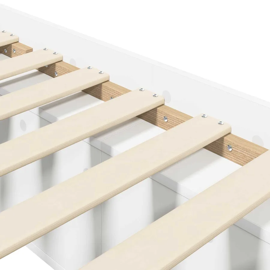 Cadre de lit avec rangement Blanc 80 x 200 cm Bois d'ingénierie - 6