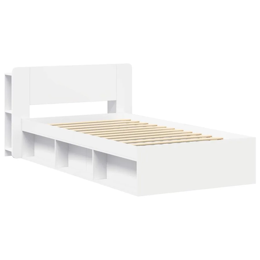 Cadre de lit avec rangement avec tête de lit Blanc 100 x 200 cm - 3