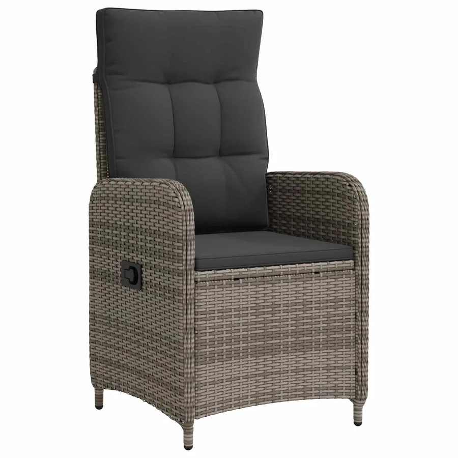 Ensemble de repas extérieur 5 pcs Gris clair et gris foncé - 4