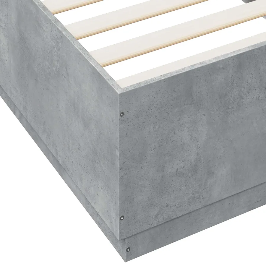 Cadre de lit Gris béton 80 x 200 cm Bois d'ingénierie - 7