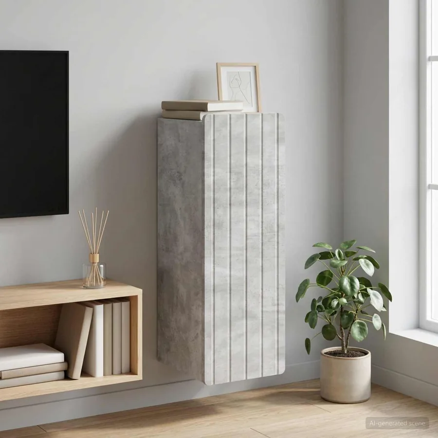 Armoire Murale Gris béton 33 x 34,5 x 94 cm Bois d'ingénierie