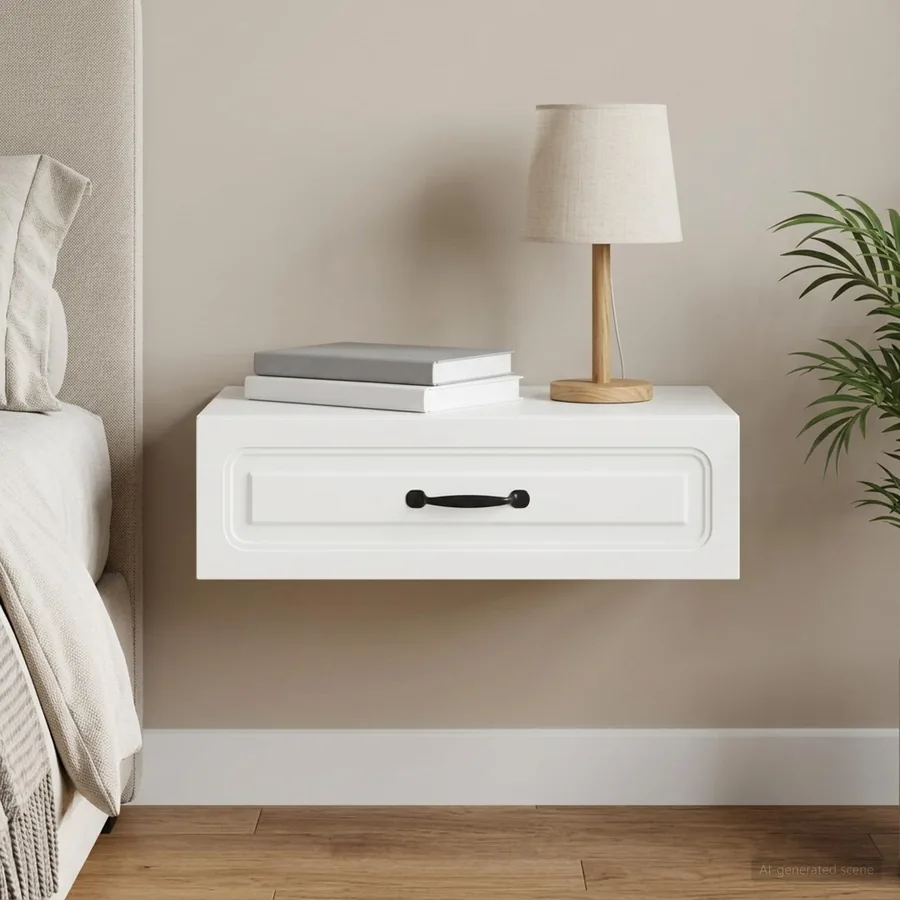 Table d'appoint murale Blanc 59 x 34,5 x 17 cm