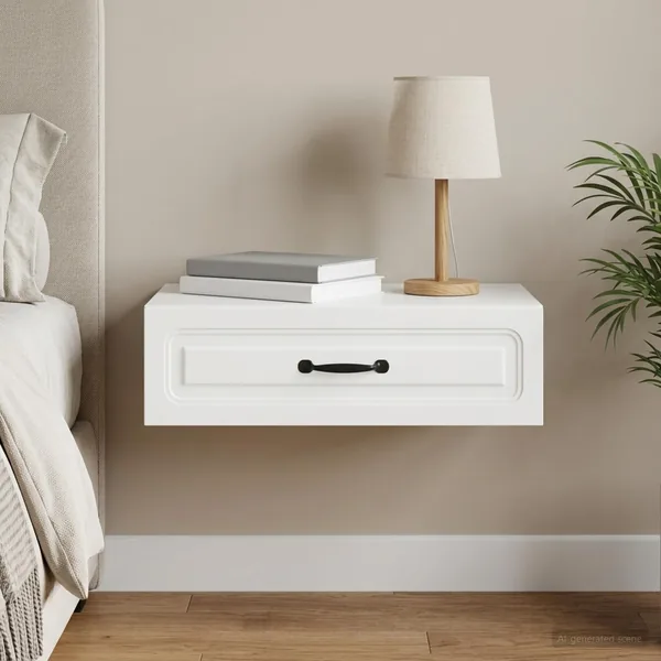 Table d'appoint murale Blanc 59 x 34,5 x 17 cm