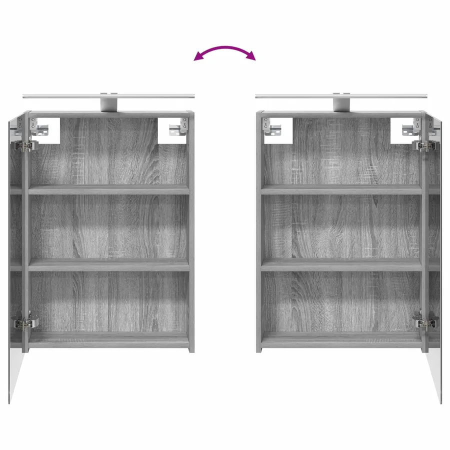 Ensemble d'armoire de salle de bain 5 pcs Sonoma gris - 12