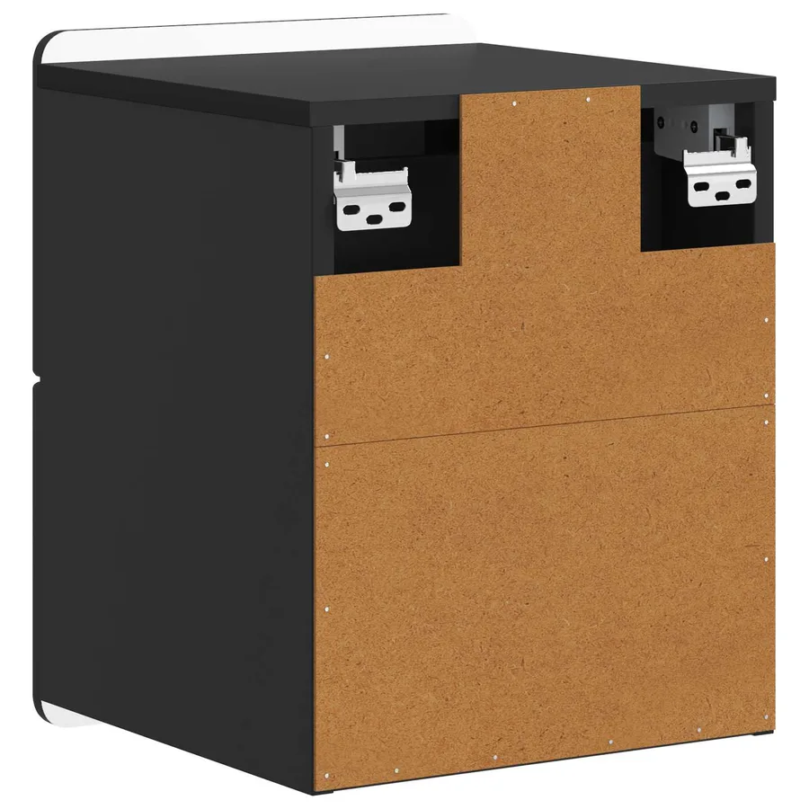 Cabinet de chevet mural avec tiroir Noir 33 x 34,5 x 43 cm - 7
