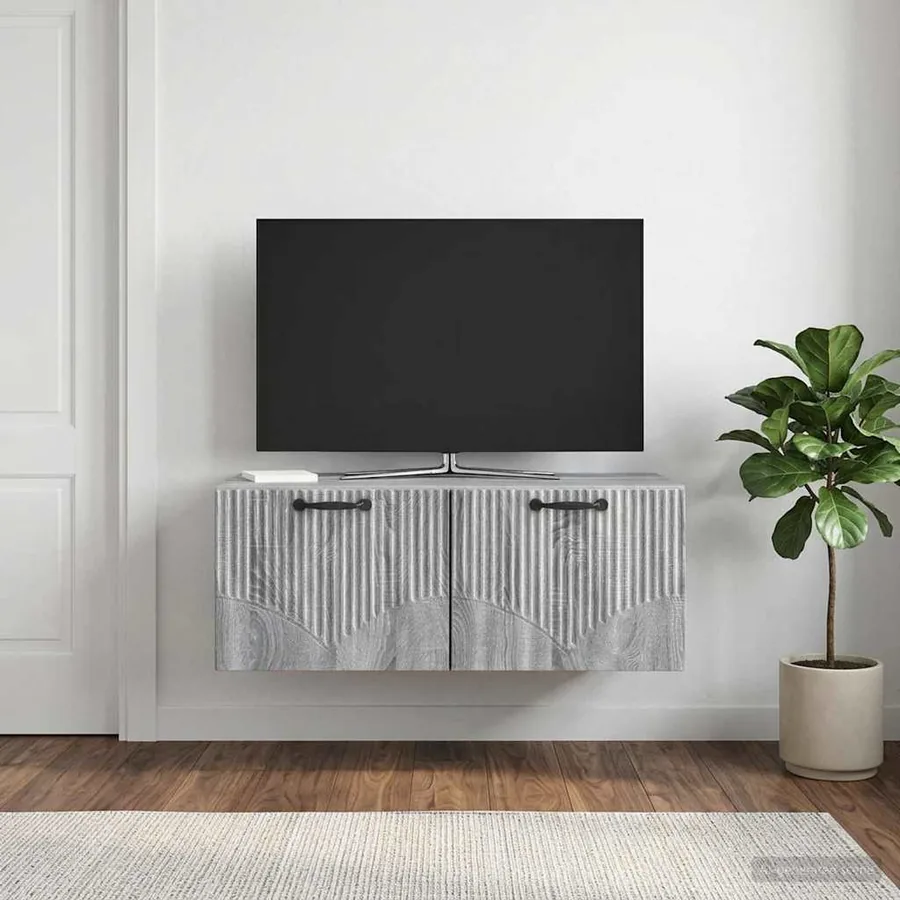 Meuble TV mural Sonoma gris 78,5 x 41 x 30 cm Bois d'ingénierie