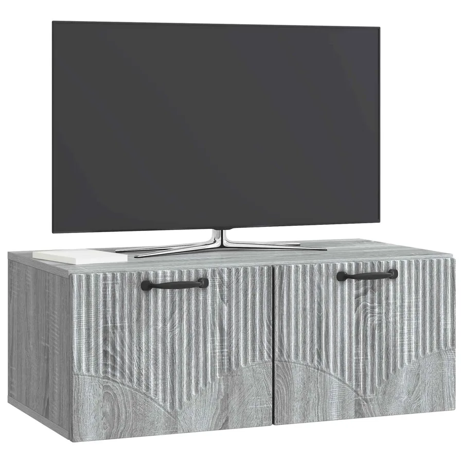 Meuble TV mural Sonoma gris 78,5 x 41 x 30 cm Bois d'ingénierie - 3
