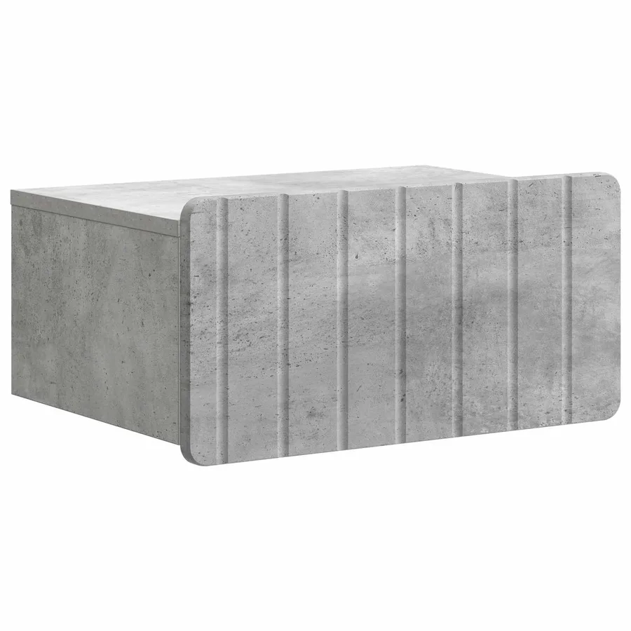 Cabinet de chevet mural Gris béton 49 x 34,5 x 24 cm - 2