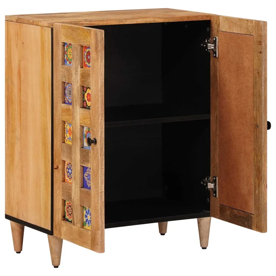 Buffet Naturel 60 x 33 x 75 cm Bois de mangue massif - 2