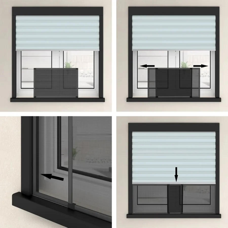 Moustiquaire extensible pour fenêtres Anthracite (75-143)x50 cm - 10